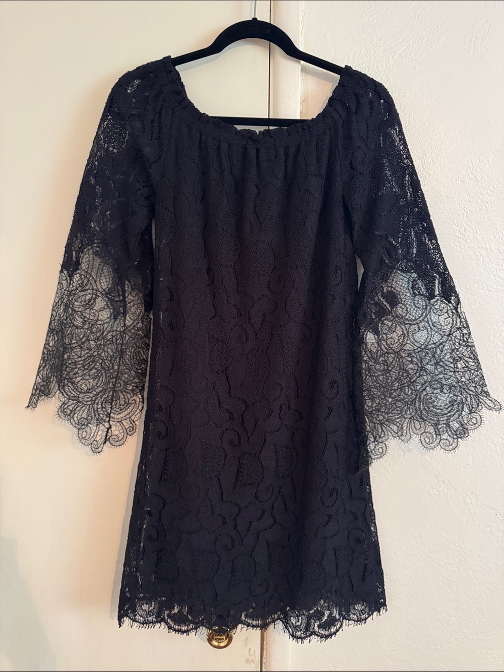 Kobi Halperin Black Lace Shift Dress